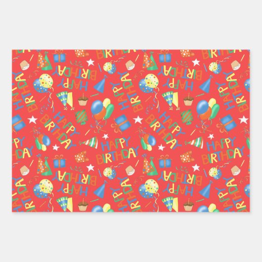 Happy Birthday Inpakpapier Vel (Voorkant)