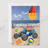 Happy Birthday Invitation African Boy Beach Beach Kaart (Voorkant)