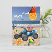 Happy Birthday Invitation African Boy Beach Beach Kaart (Staand voorkant)