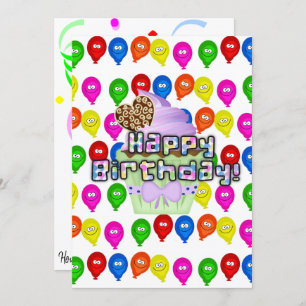 Happy Birthday Invitation Balloons Kaart