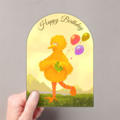Happy Birthday Invitation Big Bird Acryl Uitnodigingen (Insitu (Draagbaar))