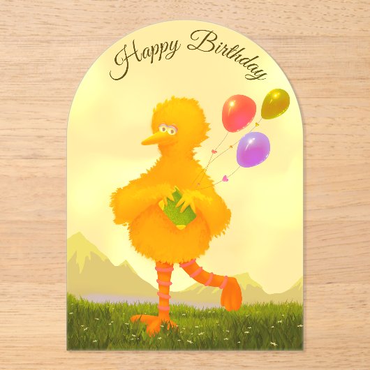 Happy Birthday Invitation Big Bird Acryl Uitnodigingen (Voorkant)
