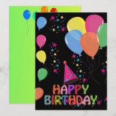 Happy Birthday Invitation Kaart (Voorkant / Achterkant)