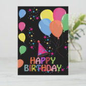 Happy Birthday Invitation Kaart (Staand voorkant)