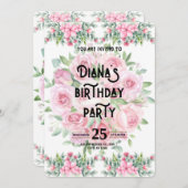 Happy Birthday Invitation Kaart (Voorkant / Achterkant)