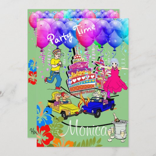 Happy Birthday Invitation Over the Hill Kaart (Voorkant / Achterkant)