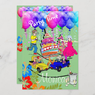 Happy Birthday Invitation Over the Hill Kaart