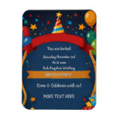 Happy Birthday Invite Magneet (Verticaal)