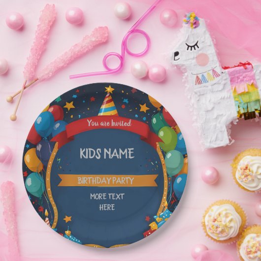 Happy Birthday Invite Papieren Bordje (Feest)