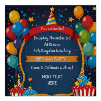 Happy Birthday Invite Perfect Poster