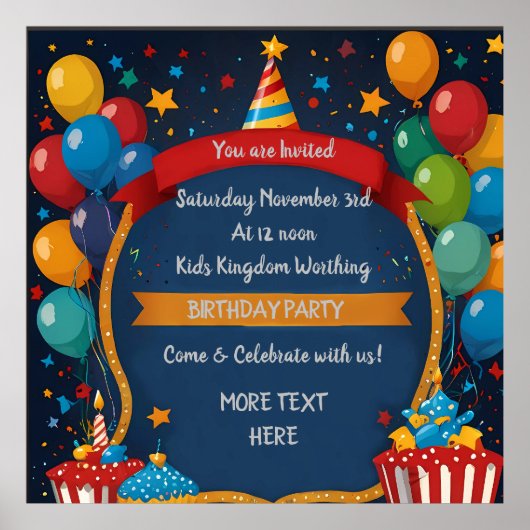 Happy Birthday Invite Poster (Voorkant)