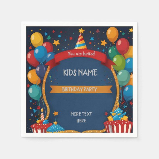 Happy Birthday Invite Servet (Voorkant)