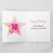Happy Birthday Iridescent Pink Dahlia Floral Art Kaart (Binnen)