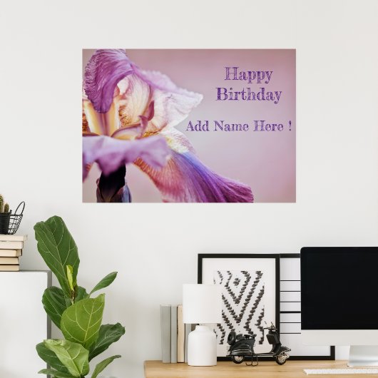Happy Birthday Iris Multicolored Poster (Thuiskantoor)