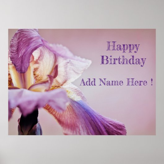 Happy Birthday Iris Multicolored Poster (Voorkant)