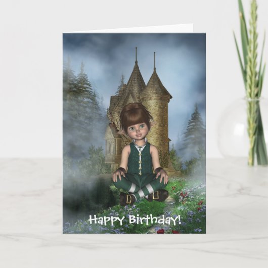 Happy Birthday Irish Elfin Hollie Kaart (Voorkant)