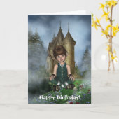 Happy Birthday Irish Elfin Hollie Kaart (Gele Bloem)