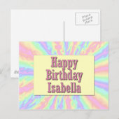 Happy Birthday Isabella Briefkaart (Voorkant / Achterkant)