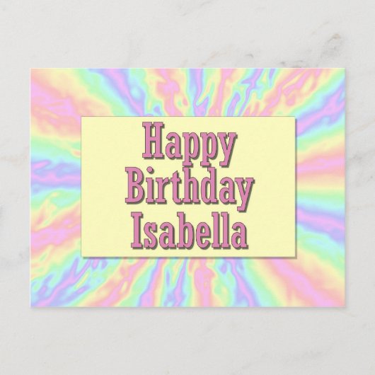 Happy Birthday Isabella Briefkaart (Voorkant)