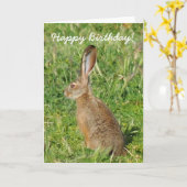 Happy Birthday Jack Rabbit Wenskaart Kaart (Gele Bloem)