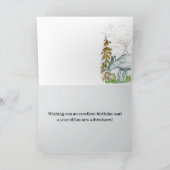 Happy Birthday Jagen Grazing Deer Wildlife Kaart (Binnen)