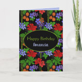 Happy Birthday Jamaican Tropical Oerwoud Patterned Kaart (Voorkant)