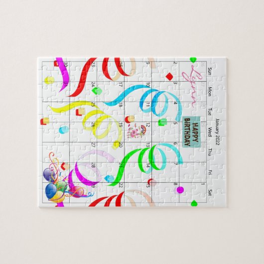 Happy Birthday January 2022 Calendar Puzzles Legpuzzel (Horizontaal)