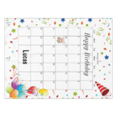 Happy Birthday January 2022 Tablecloth Tafelkleed (Voorkant (Horizontaal))