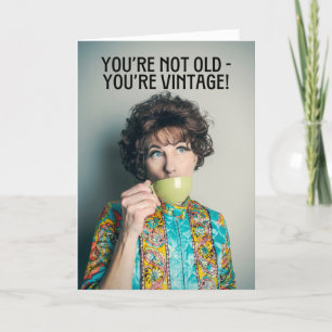 Happy Birthday Je bent een vrouw die thee drinkt Feestdagen Kaart