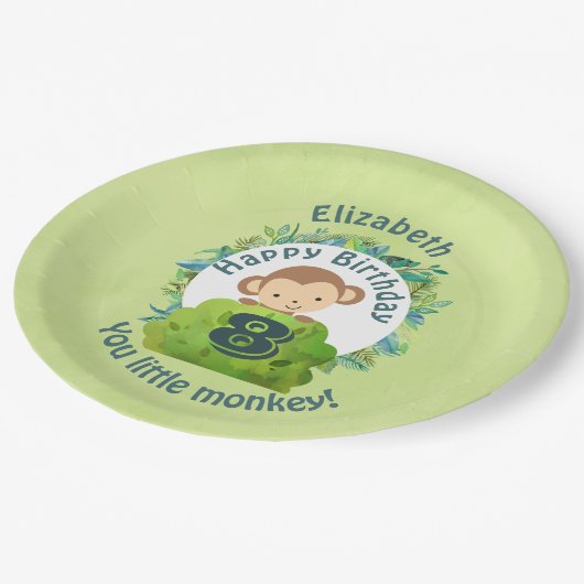 Happy Birthday Je kleine aap gepersonaliseerd Papieren Bordje (Gekanteld)