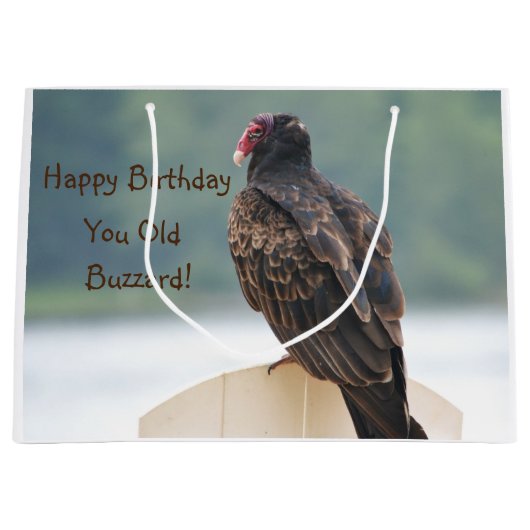 Happy Birthday je oude buzzard Groot Cadeauzakje (Voorkant)