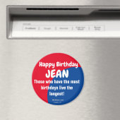Happy Birthday JEAN koelkast Magnet (Insitu (Vaatwasser))