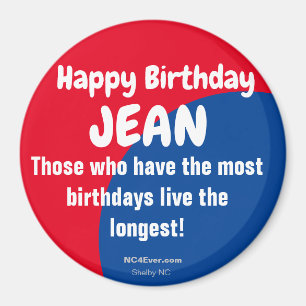 Happy Birthday JEAN koelkast Magnet