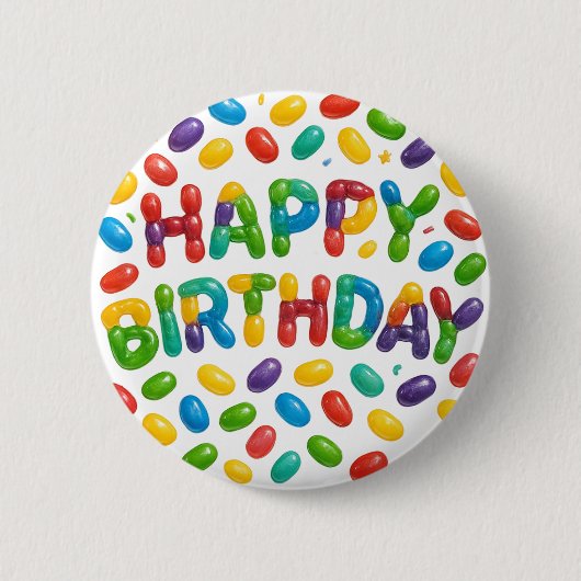 Happy Birthday Jelly Beans Ronde Button 5,7 Cm (Voorkant)