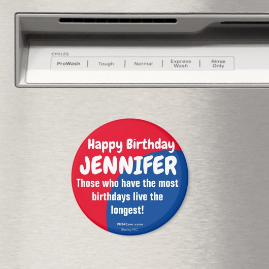 Happy Birthday JENNIFER-koelkast Magnet (Insitu (Vaatwasser))
