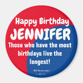Happy Birthday JENNIFER-koelkast Magnet (Voorkant)