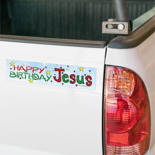 Happy Birthday Jesus Bumpersticker (Op Truck)