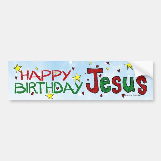 Happy Birthday Jesus Bumpersticker (Voorkant)