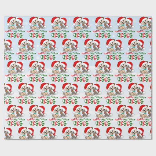 Happy Birthday Jesus Cadeaupapier (Vlak)