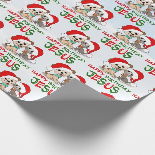 Happy Birthday Jesus Cadeaupapier (Hoek)