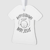 Happy Birthday Jesus - Christelijk kerstkrijt Ornament (voorkant)