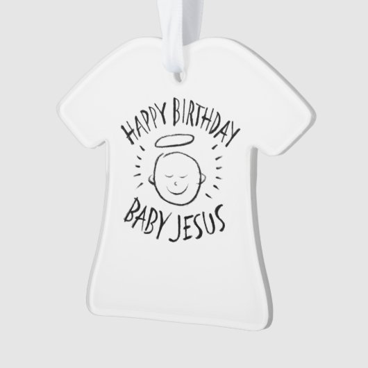 Happy Birthday Jesus - Christelijk kerstkrijt Ornament (voorkant)