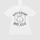 Happy Birthday Jesus - Christelijk kerstkrijt Ornament (voorkant)