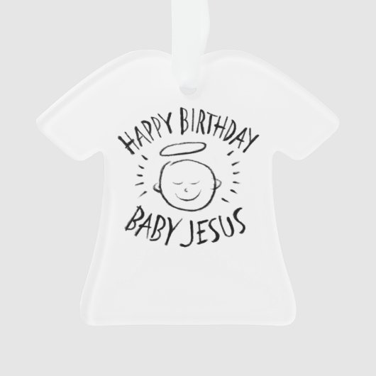 Happy Birthday Jesus - Christelijk kerstkrijt Ornament (voorkant)