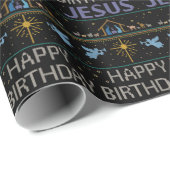 Happy Birthday Jesus Christelijk kerstSweater Cadeaupapier (Rol Hoek)