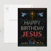 Happy Birthday Jesus Christelijk kerstSweater Feestdagenkaart (Voorkant / Achterkant)