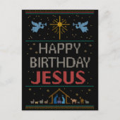 Happy Birthday Jesus Christelijk kerstSweater Feestdagenkaart (Voorkant)