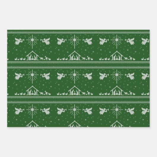 Happy Birthday Jesus Christelijk kerstSweater Inpakpapier Vel (Voorkant 3)