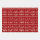 Happy Birthday Jesus Christelijk kerstSweater Inpakpapier Vel (Voorkant)