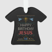 Happy Birthday Jesus Christelijk kerstSweater Ornament (achterkant)